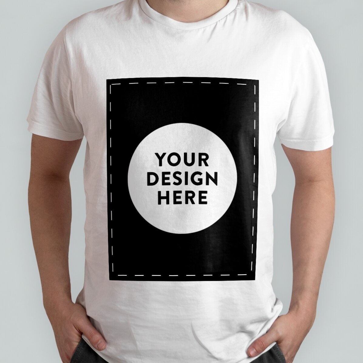 Katoenen T-shirt, gepersonaliseerd met jouw ontwerp aan beide kanten
