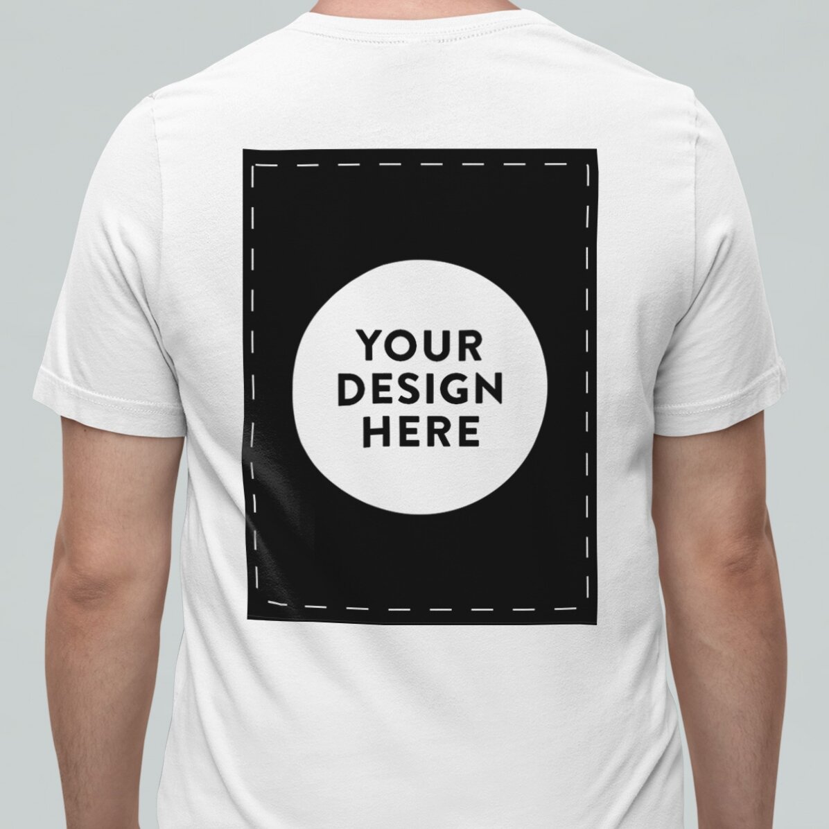 Katoenen T-shirt, gepersonaliseerd met jouw ontwerp aan beide kanten