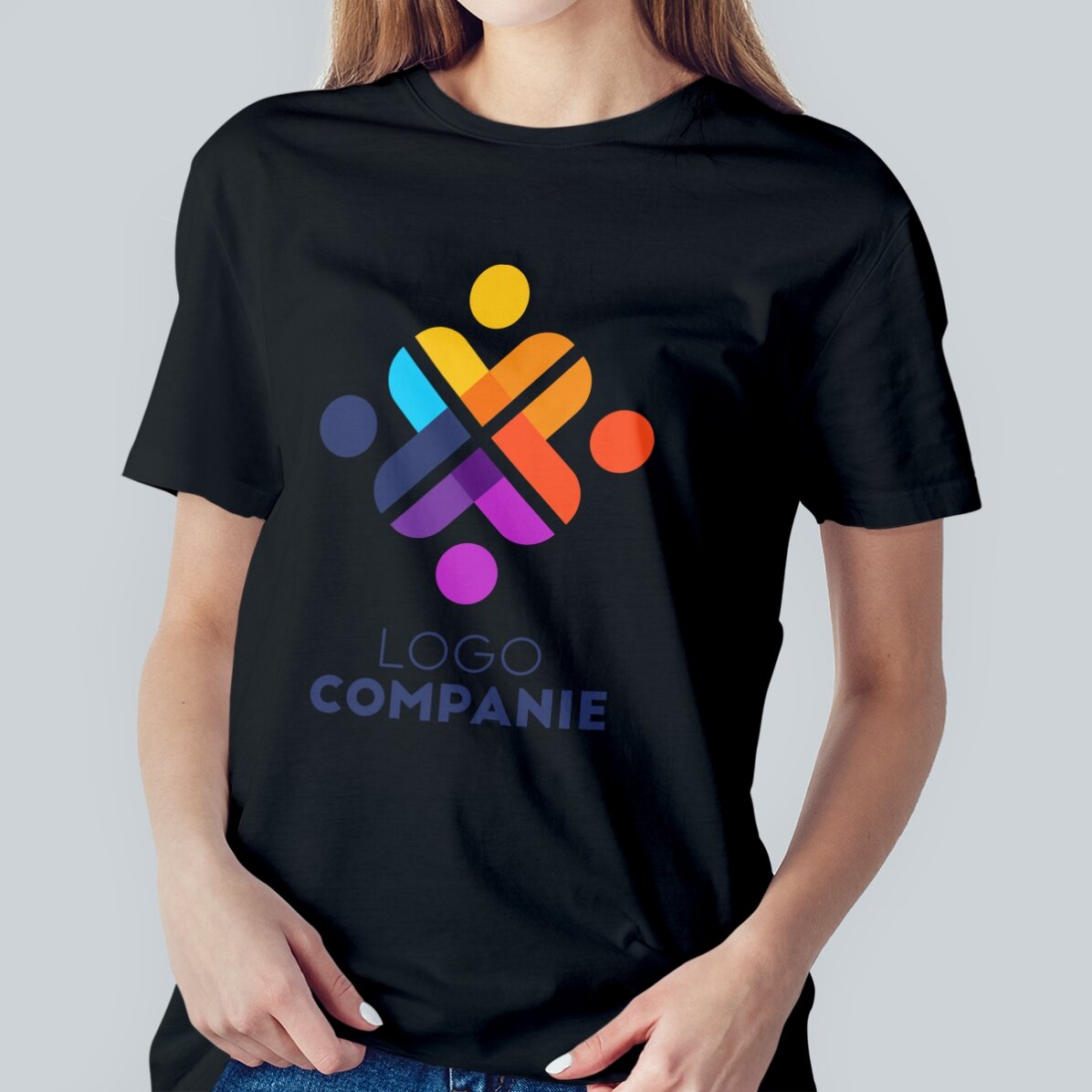 Op maat gemaakt katoenen T-shirt met logo