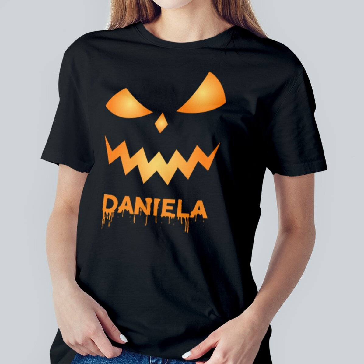 Katoenen T-shirt met naam erop - Scary
