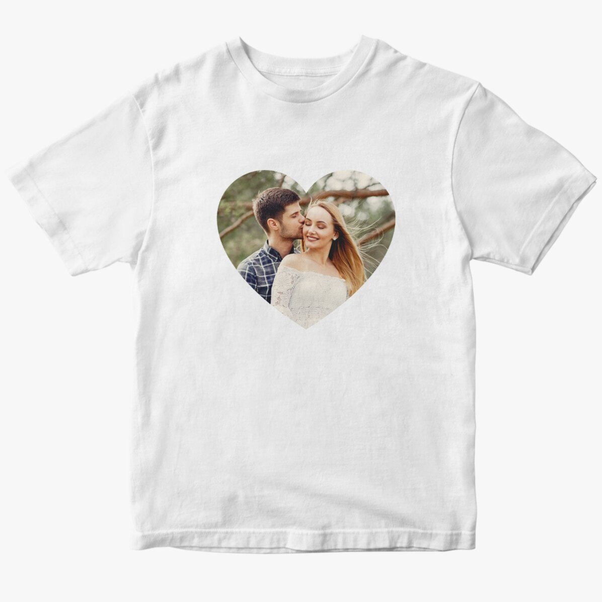 Katoenen T-shirt met een foto erop - Hart