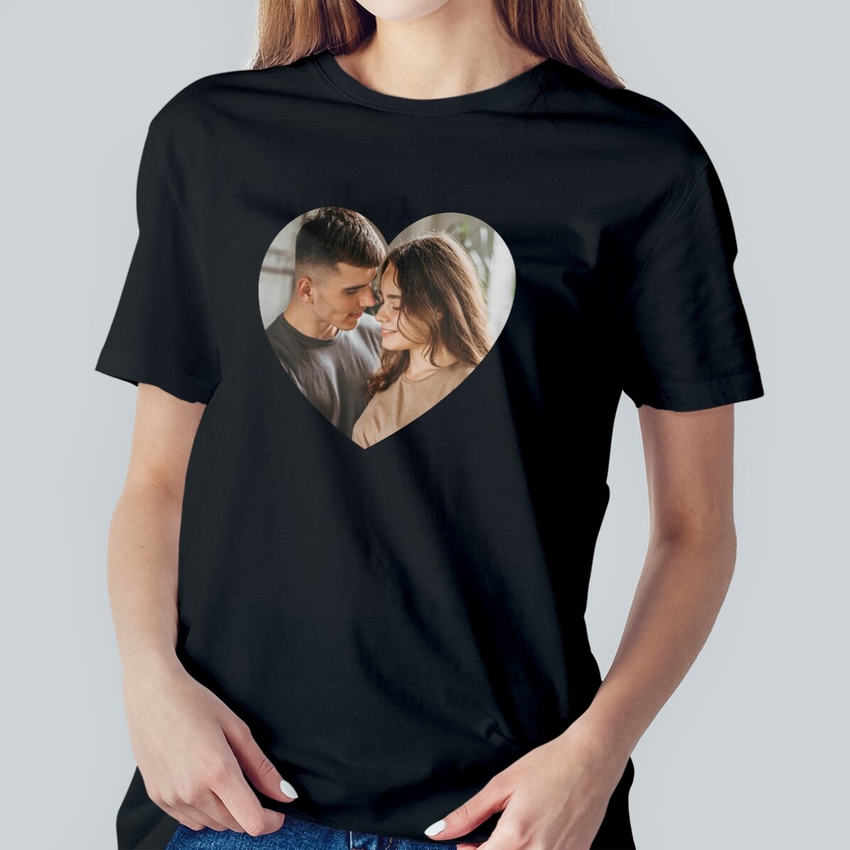 Katoenen T-shirt met een foto erop - Hart