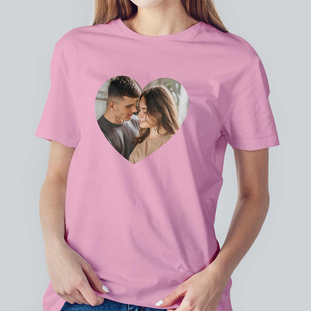 Katoenen T-shirt met een foto erop - Hart