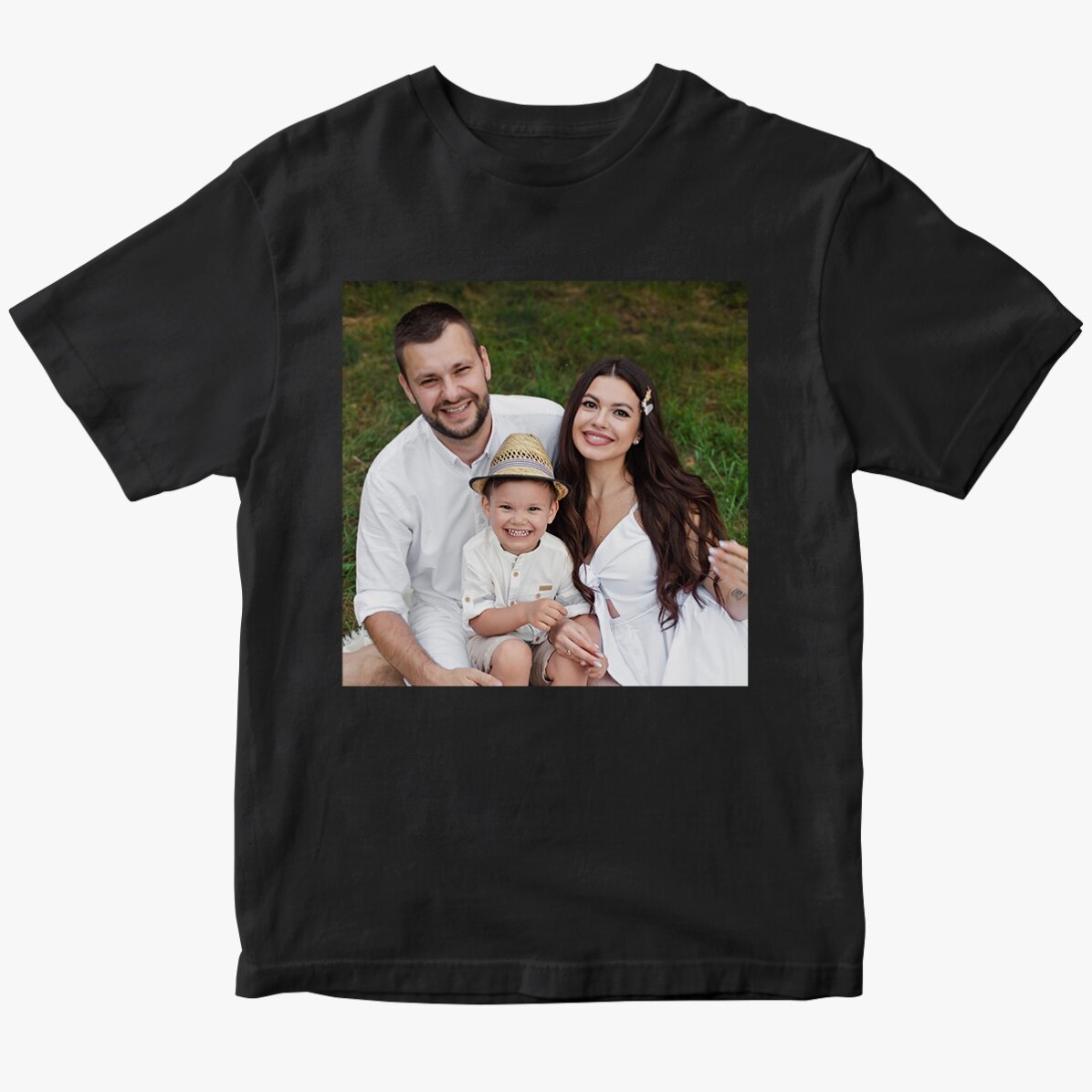 Katoenen T-shirt met een vierkante foto erop