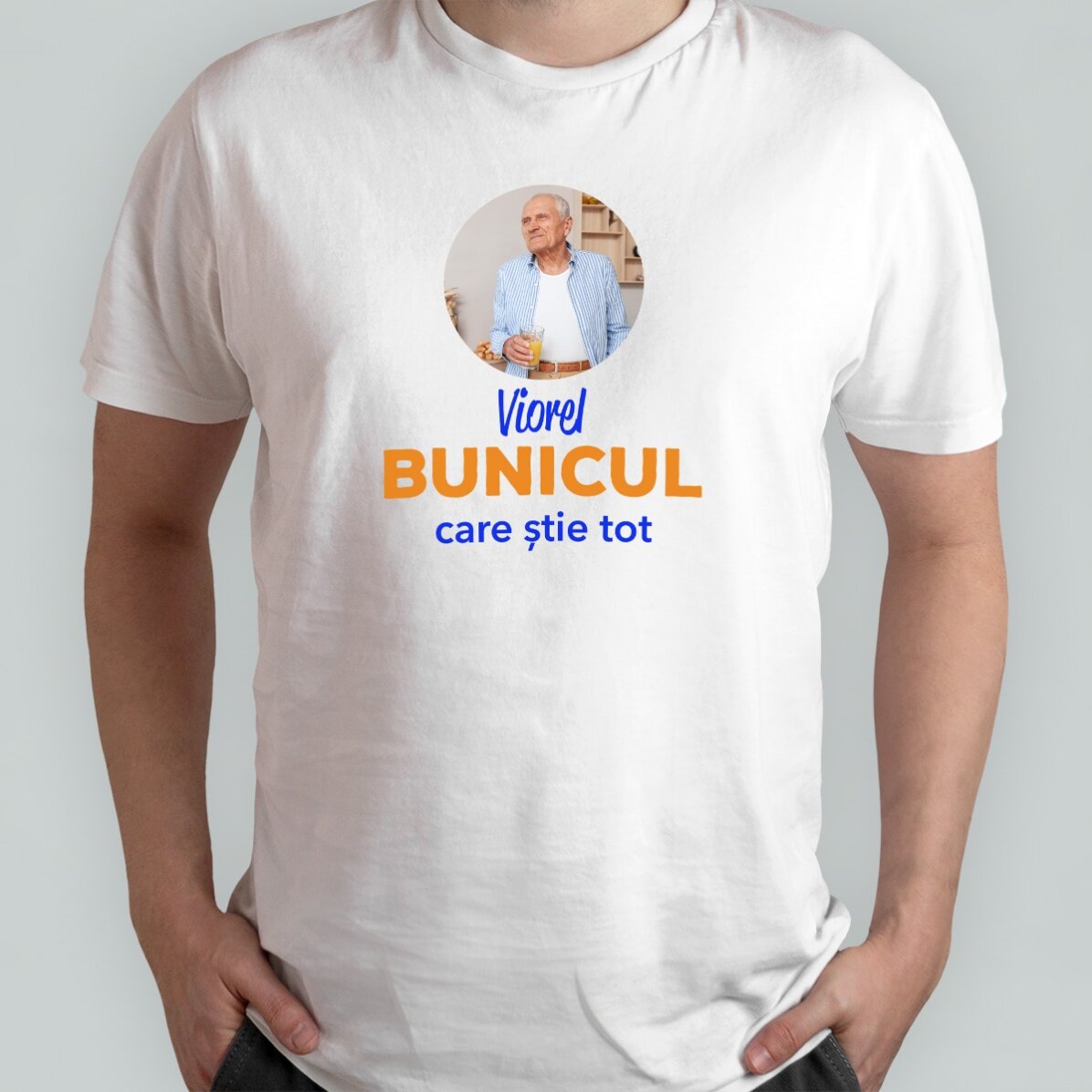 Custom cotton T-shirt with text - Grandfather