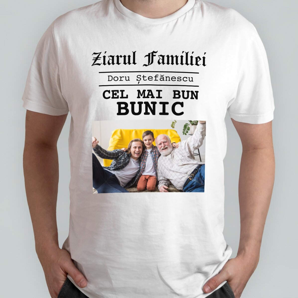 Katoenen T-shirt met foto en tekst - De beste grootouders