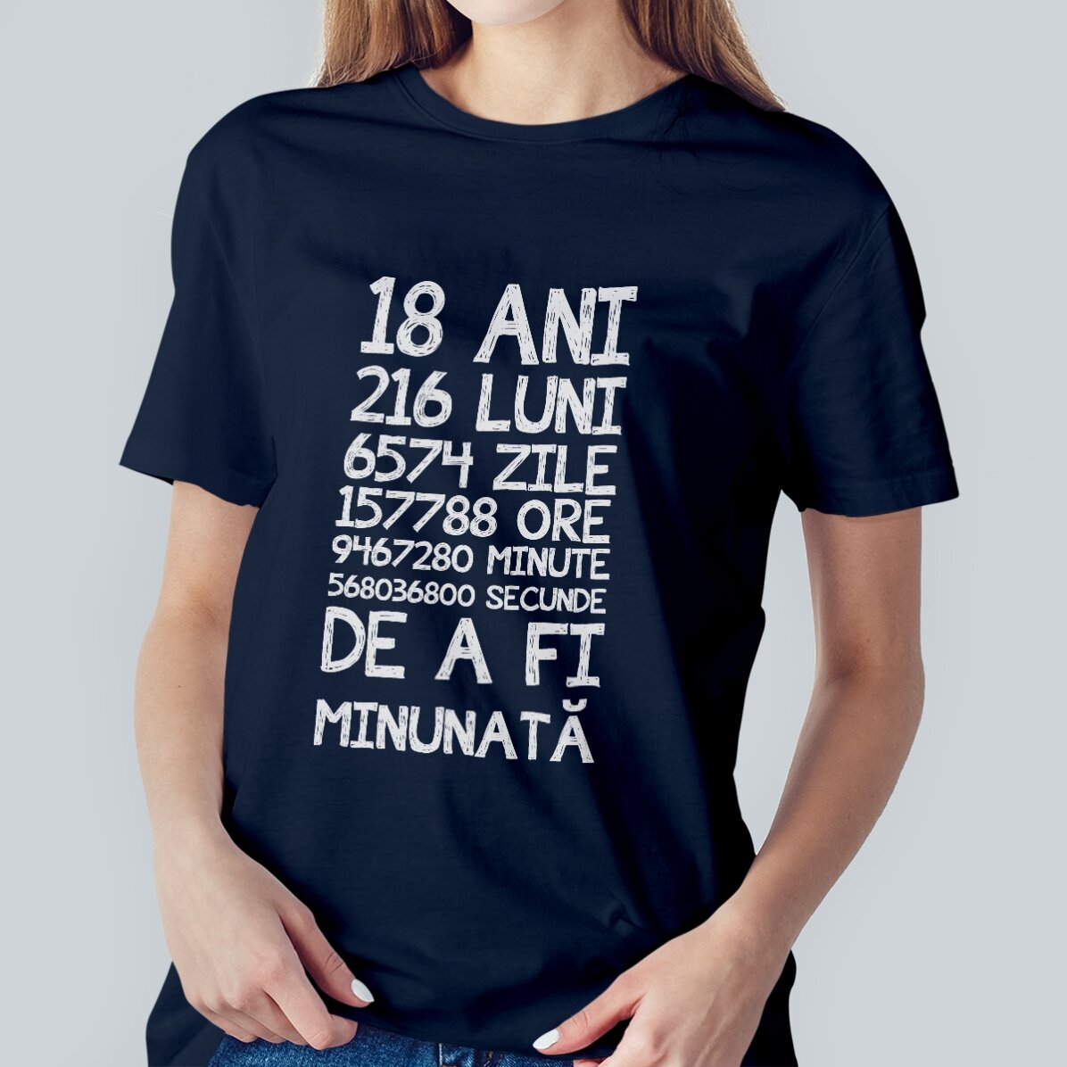 Katoenen T-shirt met gepersonaliseerde tekst - 18 jaar
