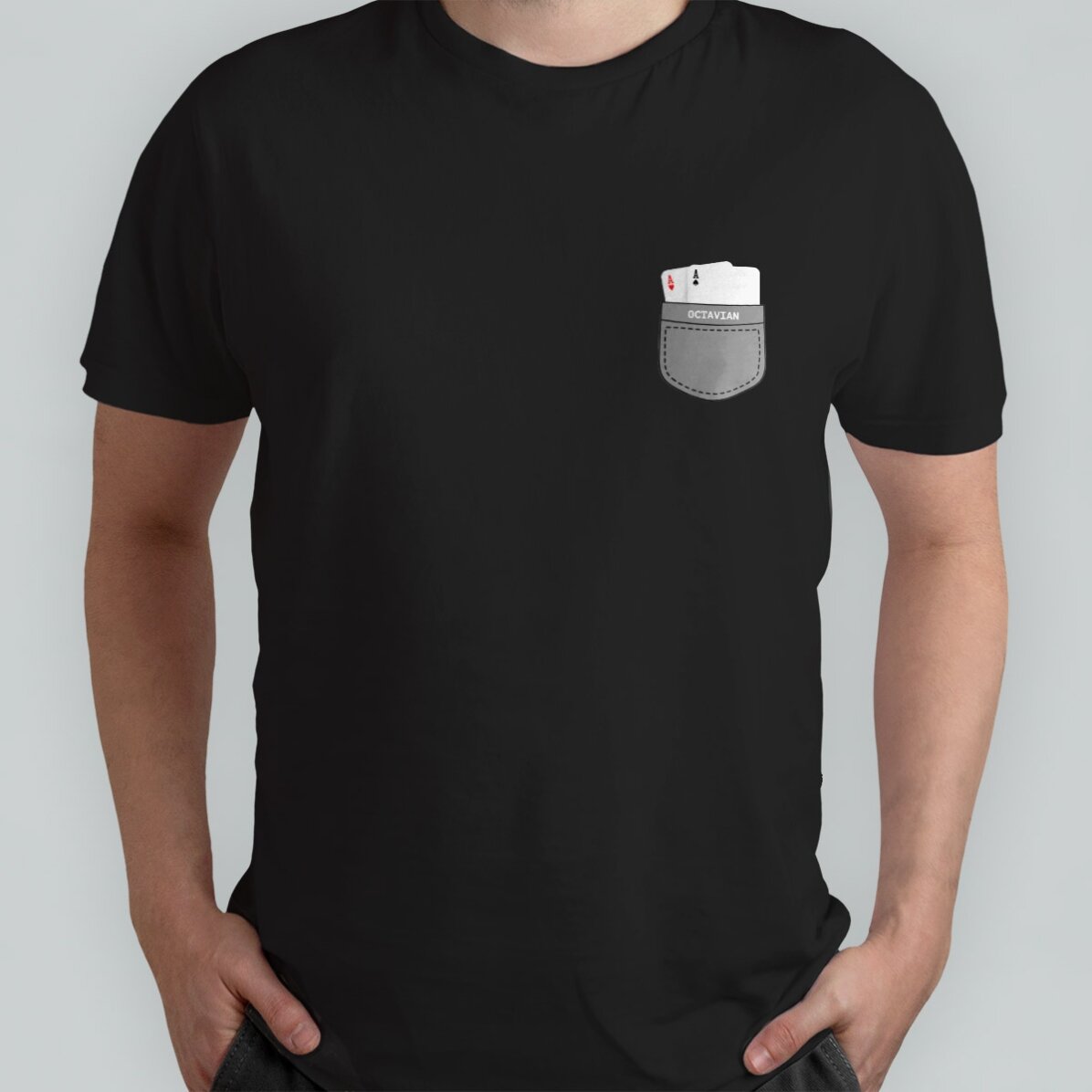 Katoenen T-shirt met gepersonaliseerde tekst - Azen in de mouw