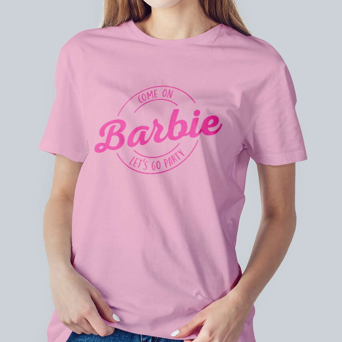Katoenen T-shirt met gepersonaliseerde tekst - Barbie