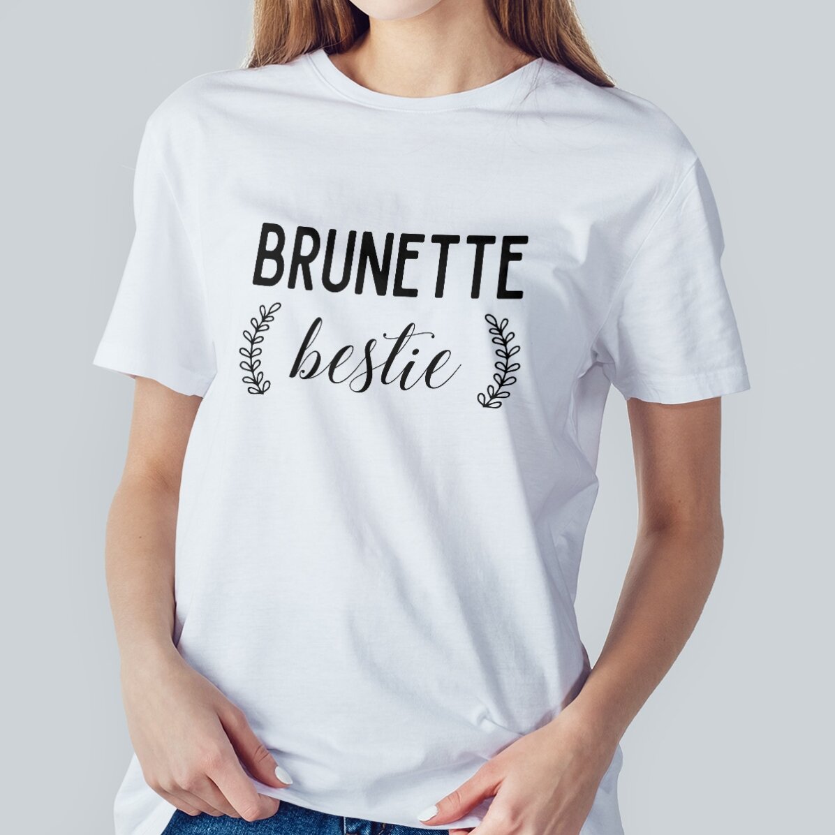 Custom cotton T-shirt with text - Besties