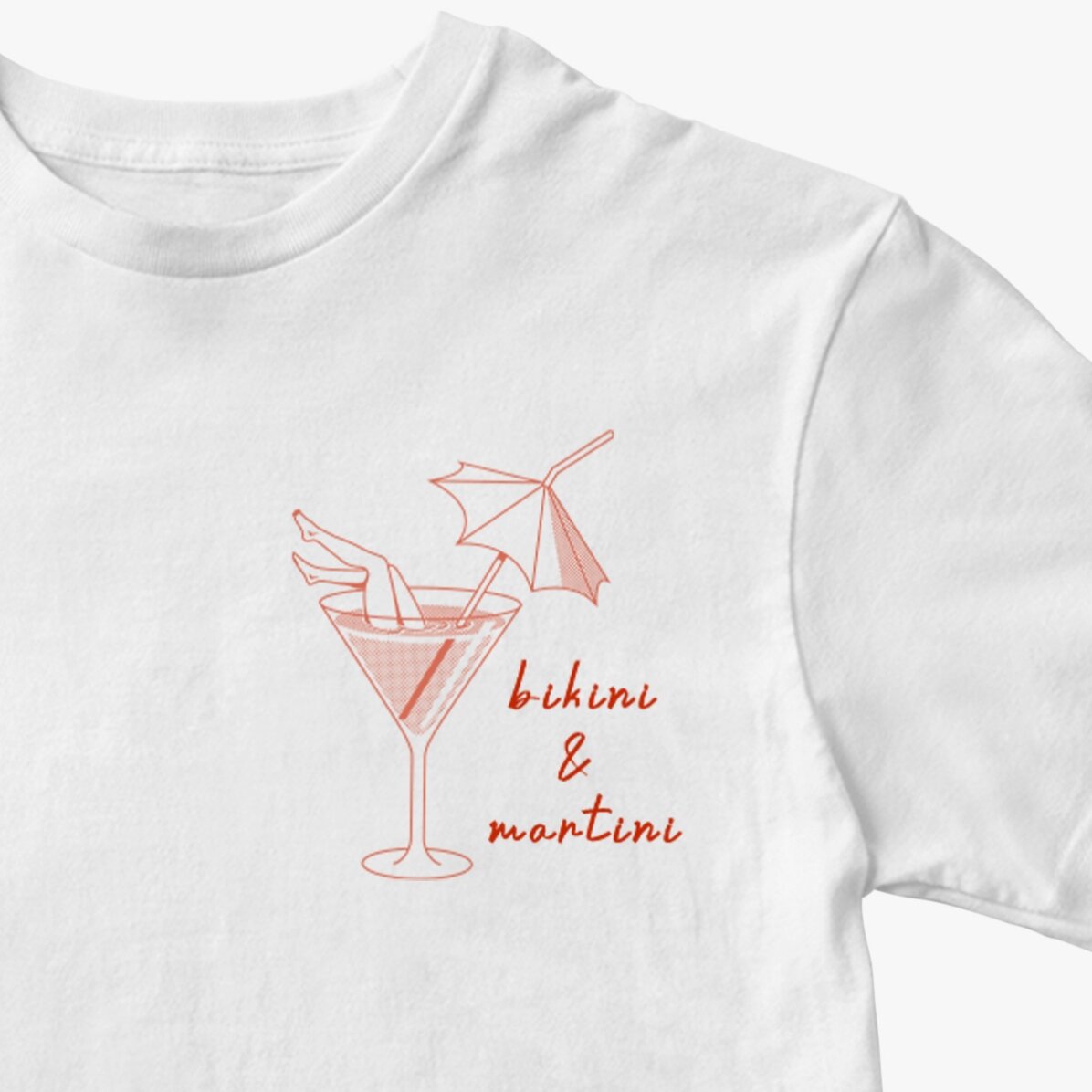 Katoenen T-shirt met gepersonaliseerde tekst - Bikini & Martini