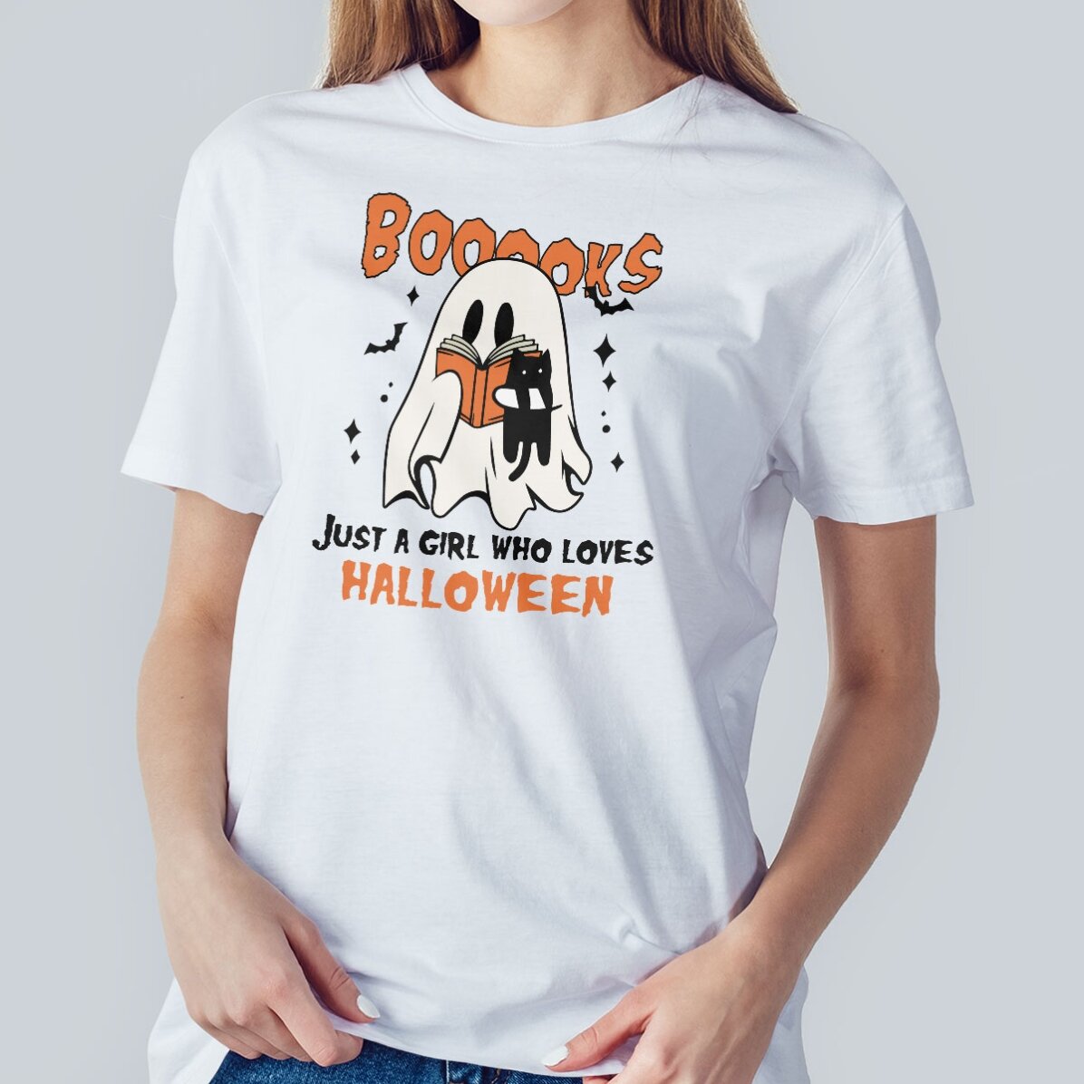 Custom cotton T-shirt with text - Booooks