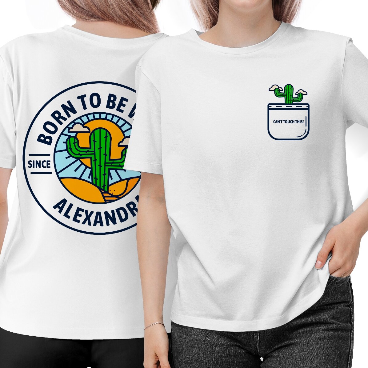 Katoenen T-shirt met gepersonaliseerde tekst - Born to be wild
