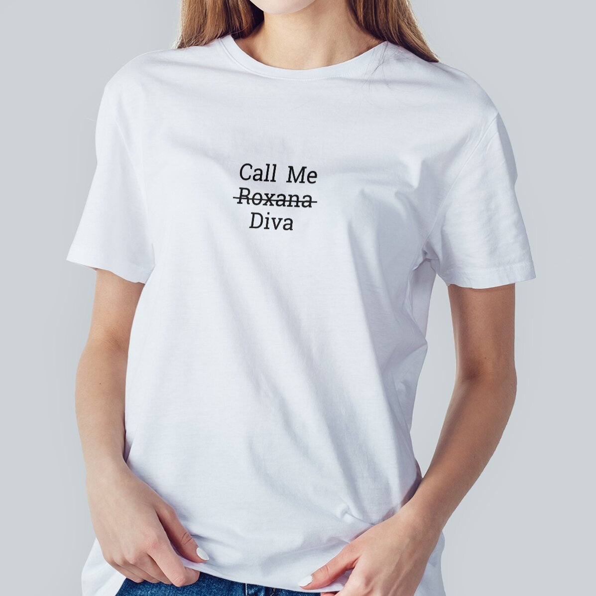 Katoenen T-shirt met gepersonaliseerde tekst - Call me