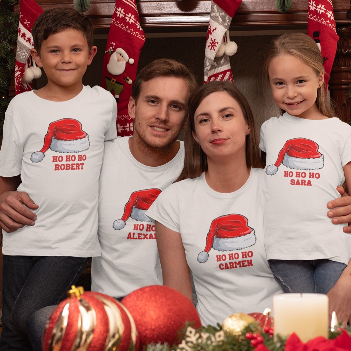 Custom cotton T-shirt with text - Christmas