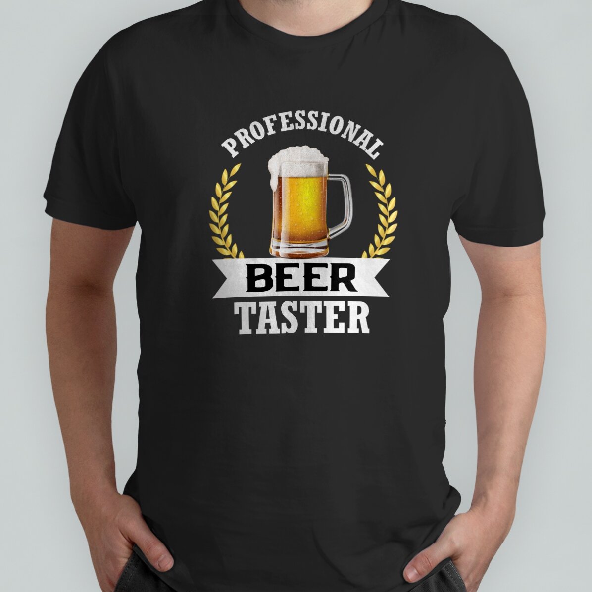 Custom cotton T-shirt with text - Beer taster