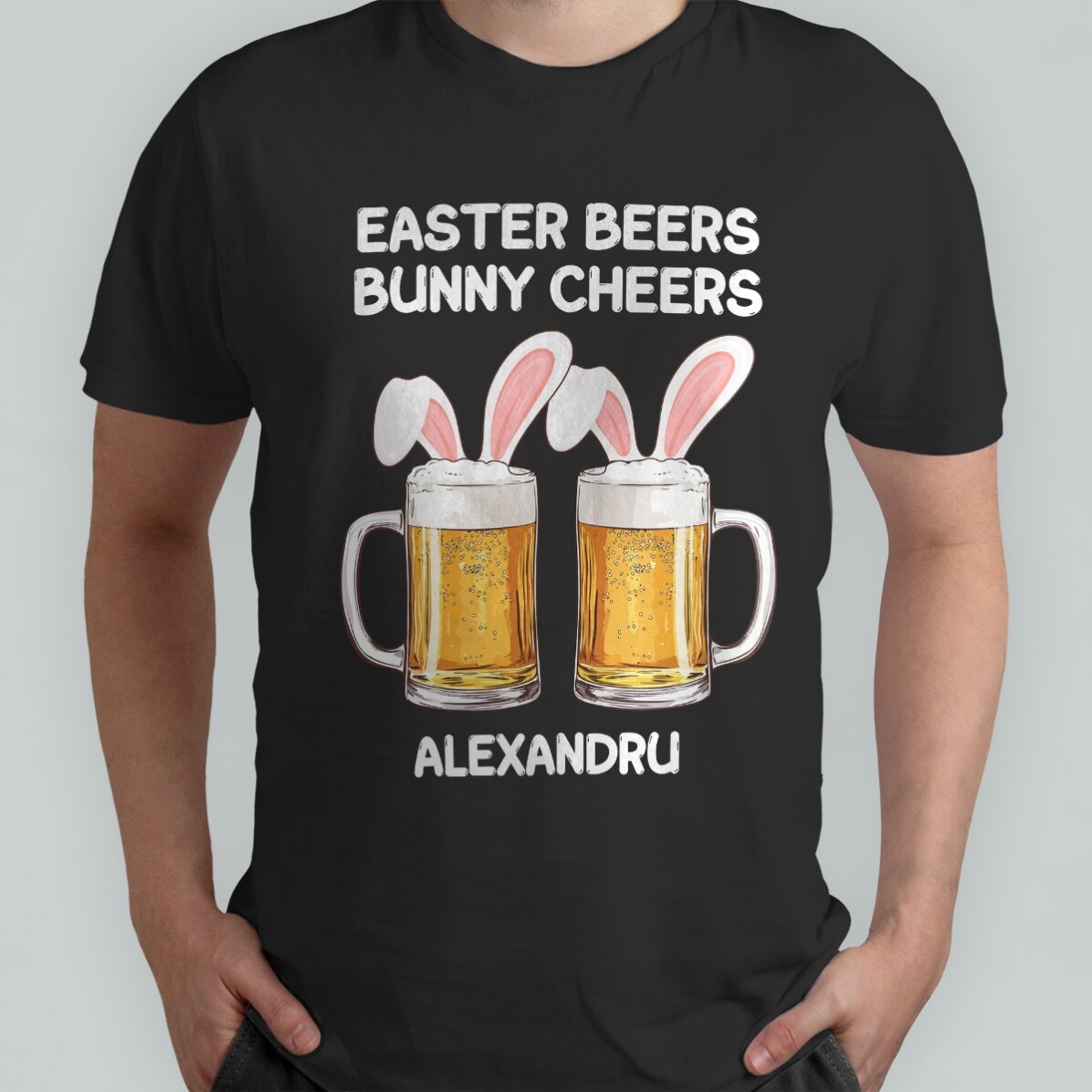 Katoenen T-shirt met gepersonaliseerde tekst - Easter cheers