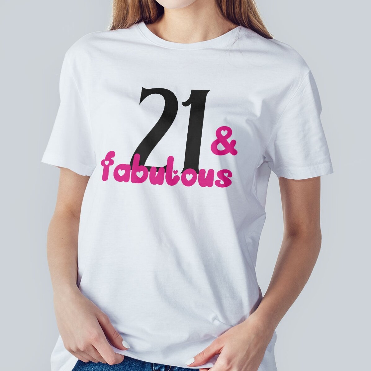 Katoenen T-shirt met eigen tekst - Fabulous