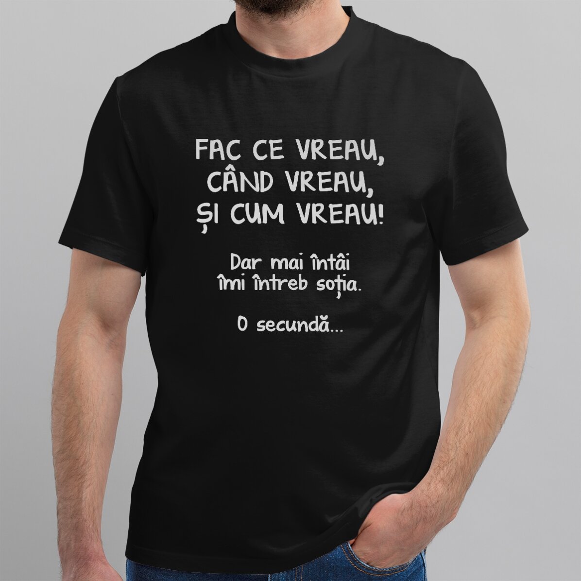 Katoenen T-shirt met gepersonaliseerde tekst - Ik doe wat ik wil