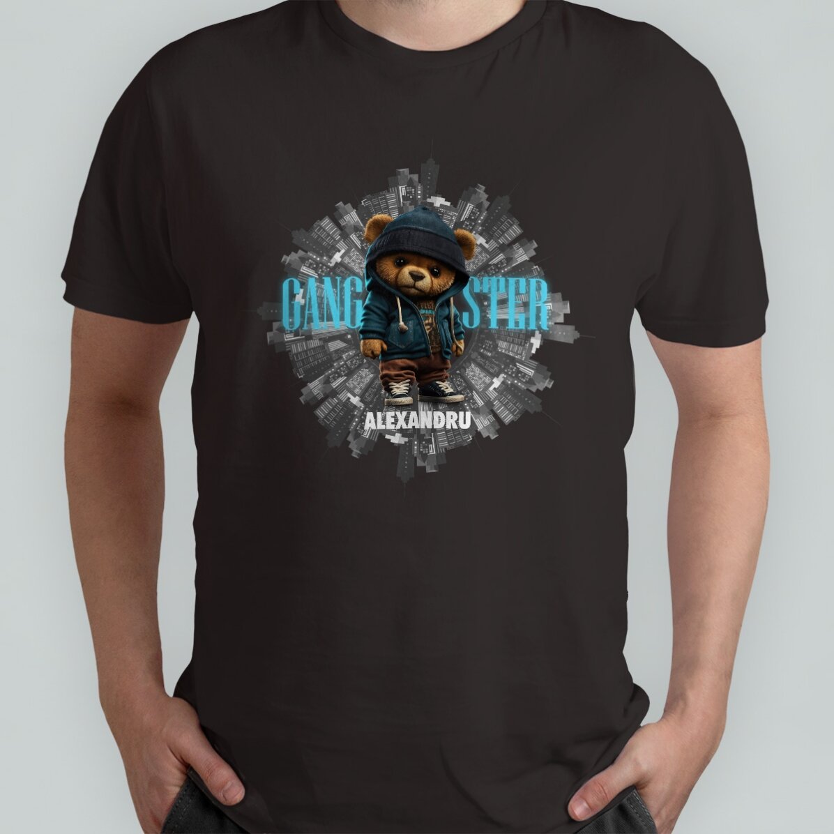 Katoenen T-shirt met gepersonaliseerde tekst - Gangster