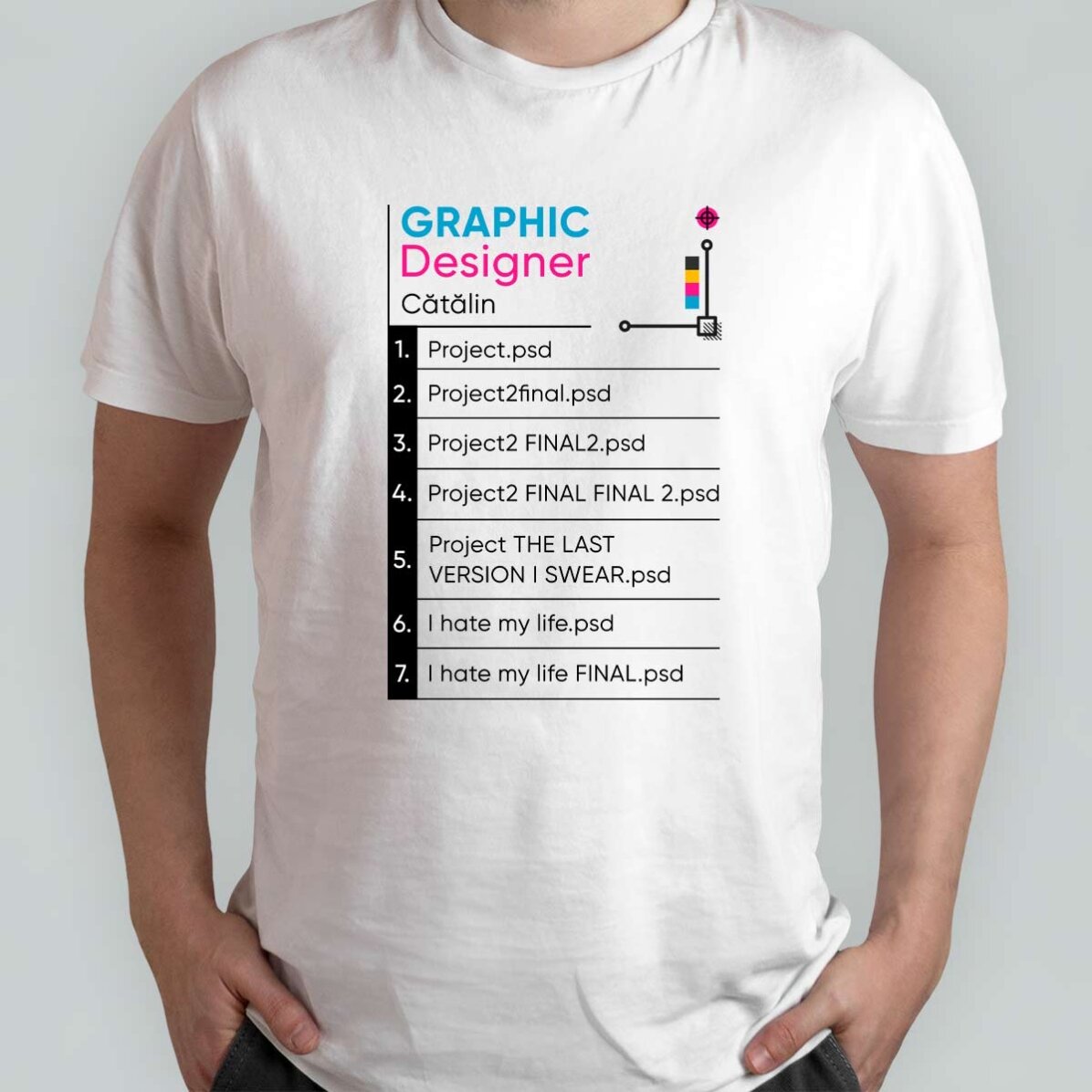 Custom cotton T-shirt with text - Graphic Designer