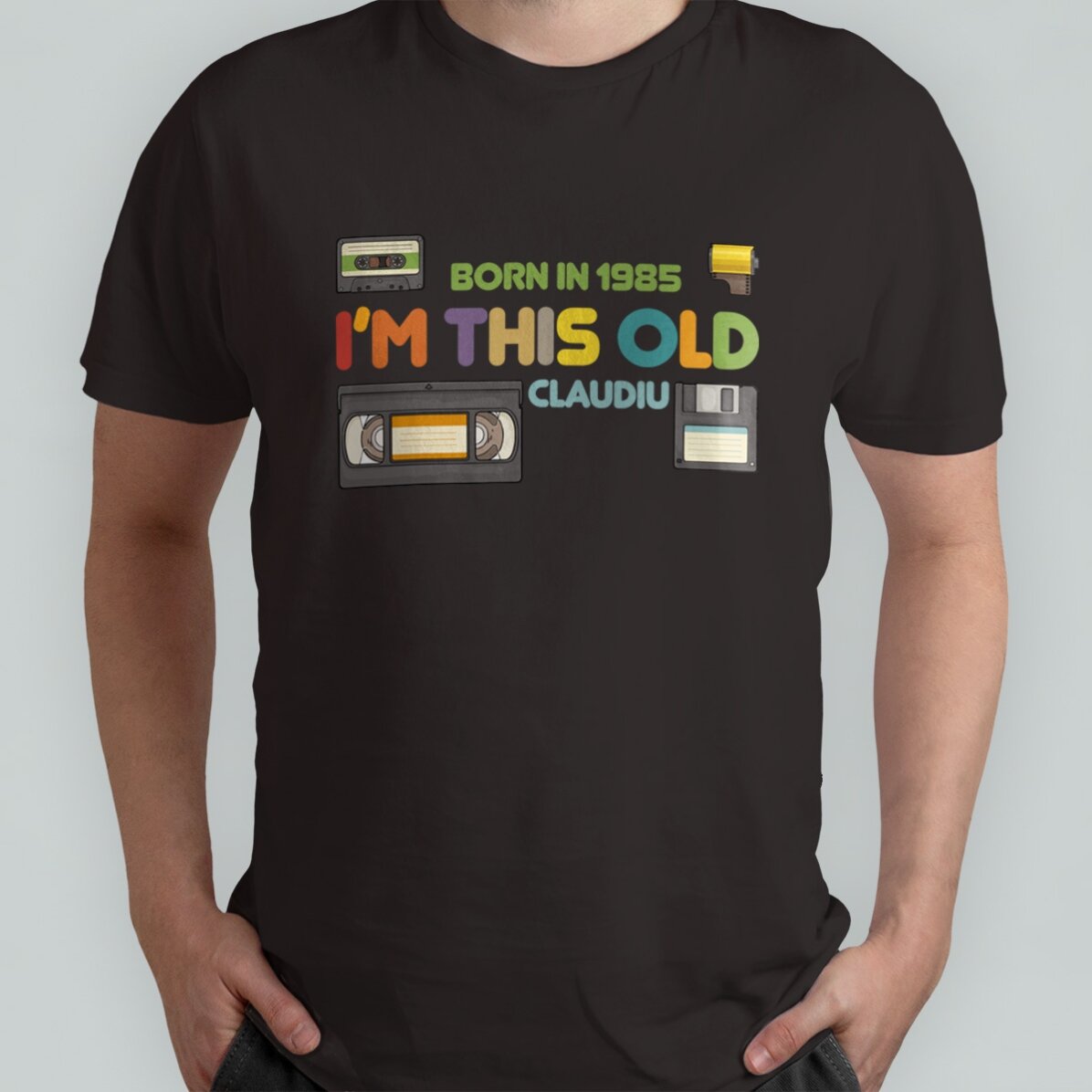 Katoenen T-shirt met gepersonaliseerde tekst - I