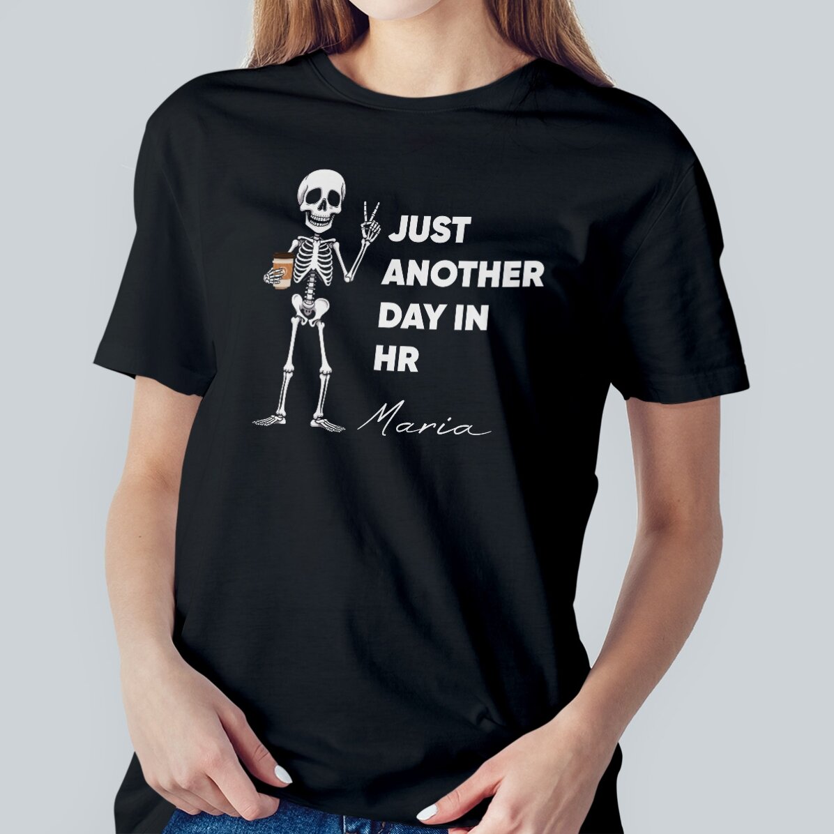 Katoenen T-shirt met gepersonaliseerde tekst - Just another day