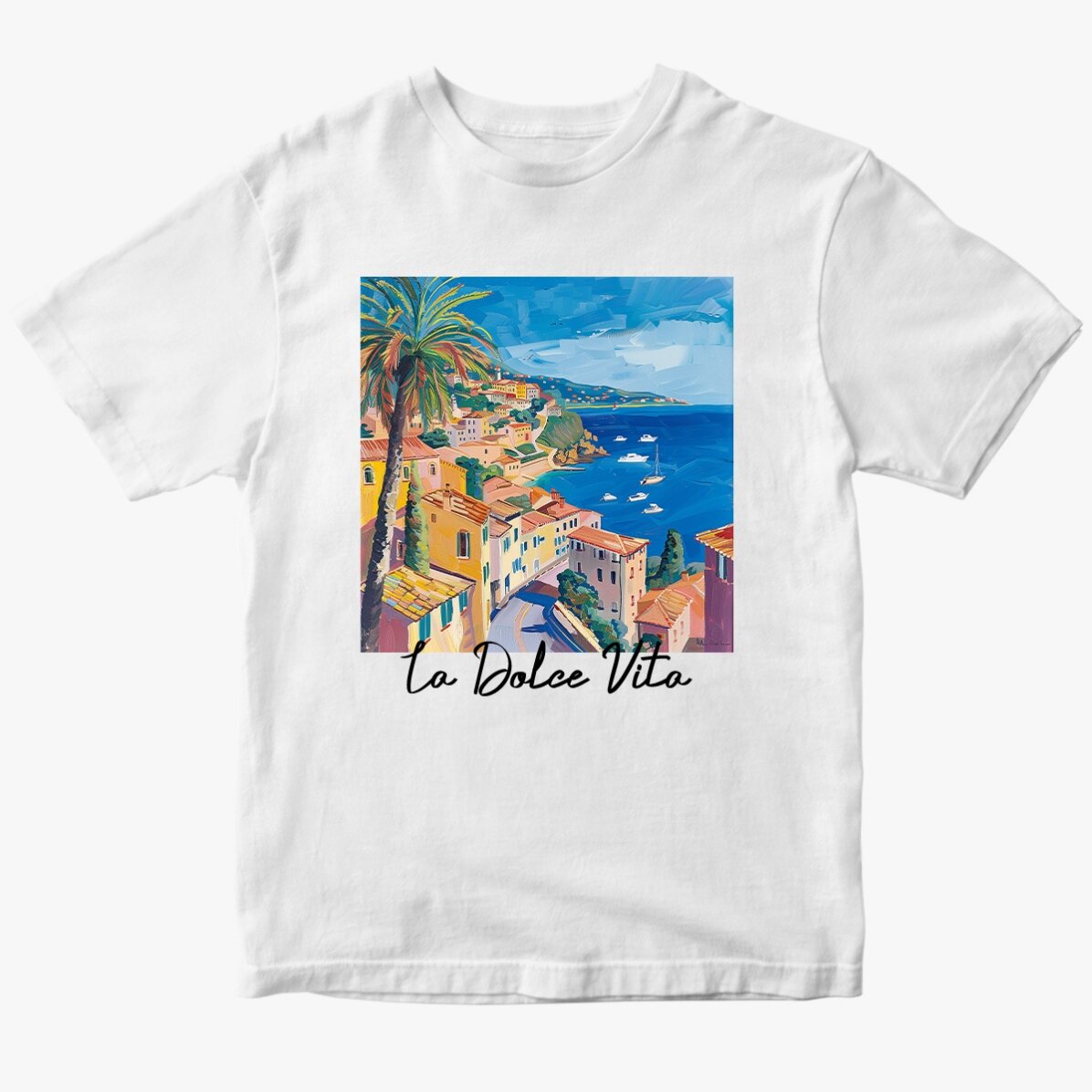 Katoenen T-shirt met gepersonaliseerde tekst - La Dolce Vita