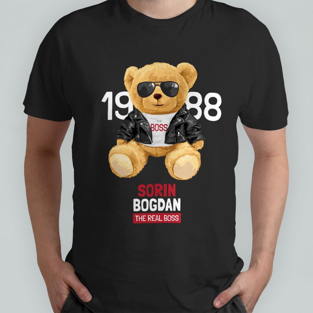 Katoenen T-shirt met gepersonaliseerde tekst - Like a boss