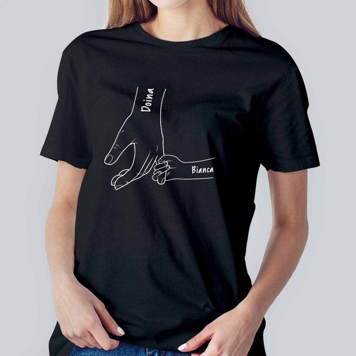 Katoenen T-shirt met gepersonaliseerde tekst - Altijd samen