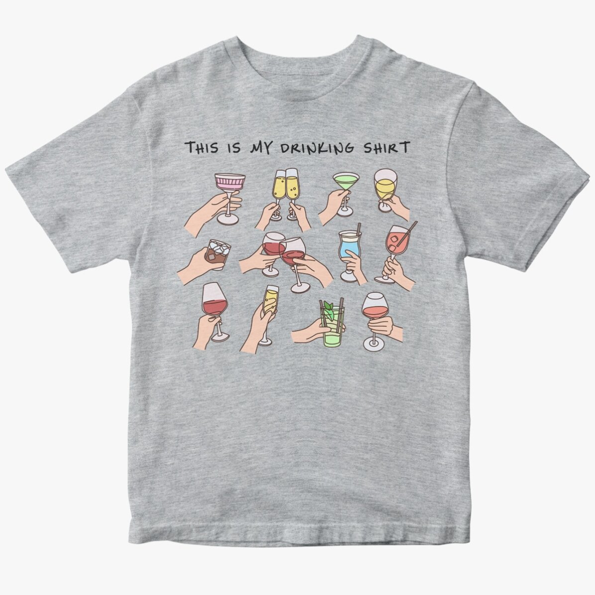 Katoenen T-shirt met eigen tekst - My drinking shirt