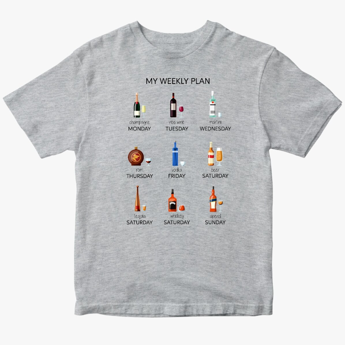 Katoenen T-shirt met gepersonaliseerde tekst - My weekly plan