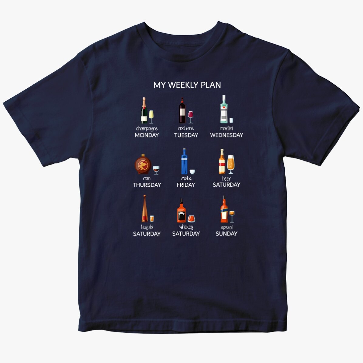 Katoenen T-shirt met gepersonaliseerde tekst - My weekly plan