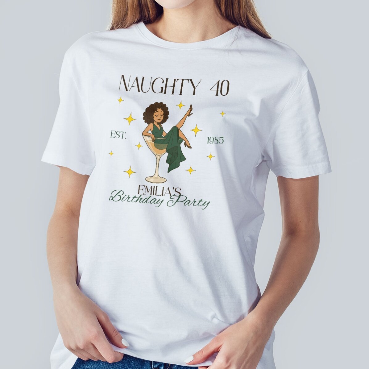 Katoenen T-shirt met eigen tekst - Naughty