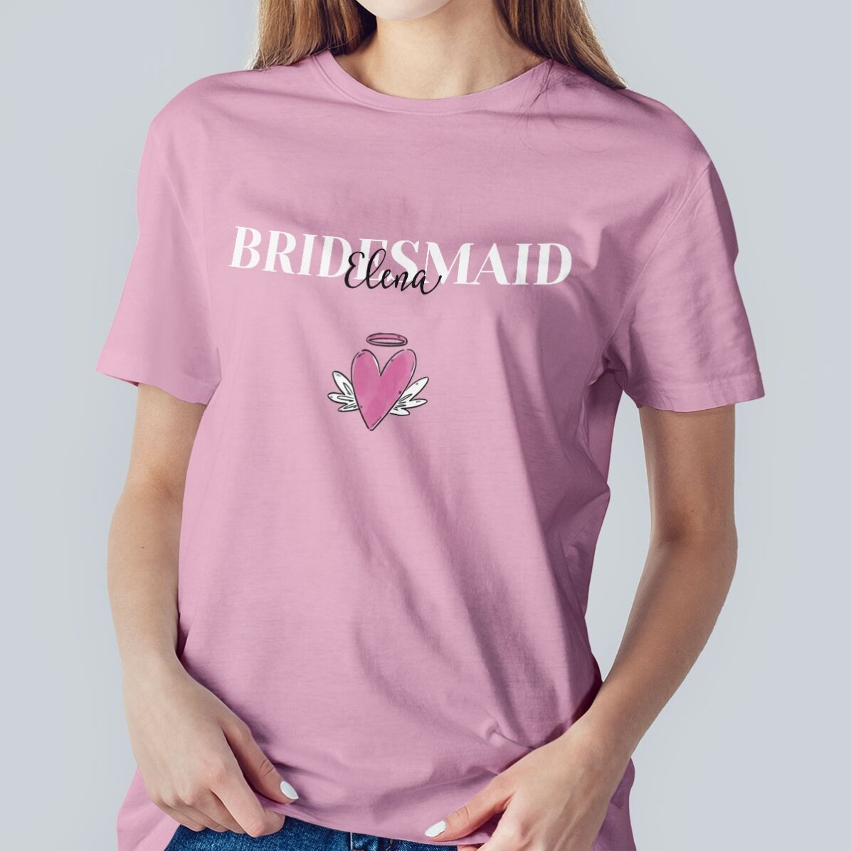 Gepersonaliseerd katoenen T-shirt met tekst - Bruiloft