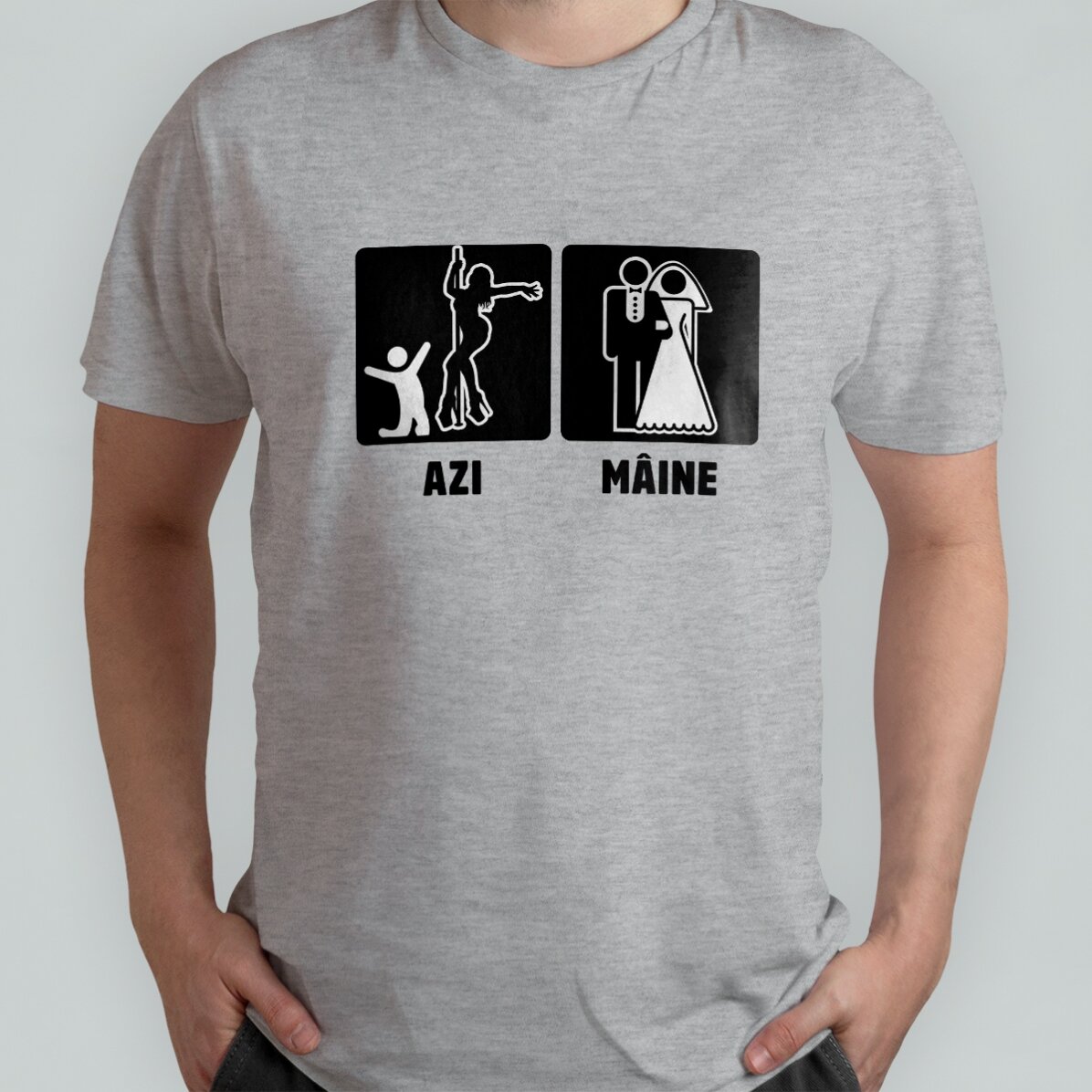 Gepersonaliseerd katoenen T-shirt met tekst voor het vrijgezellenfeest - Vandaag, morgen