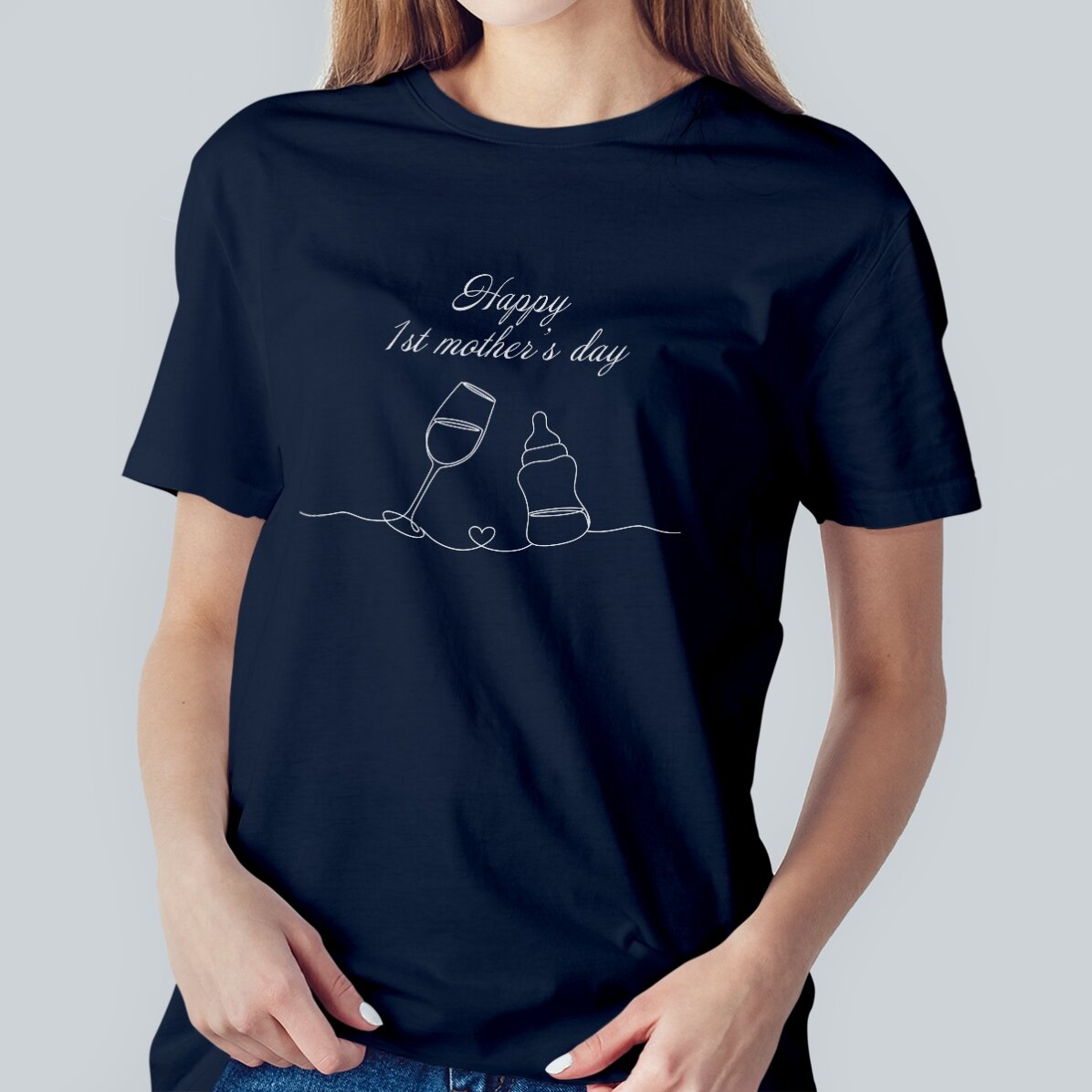 Katoenen T-shirt met gepersonaliseerde tekst voor aanstaande moeders