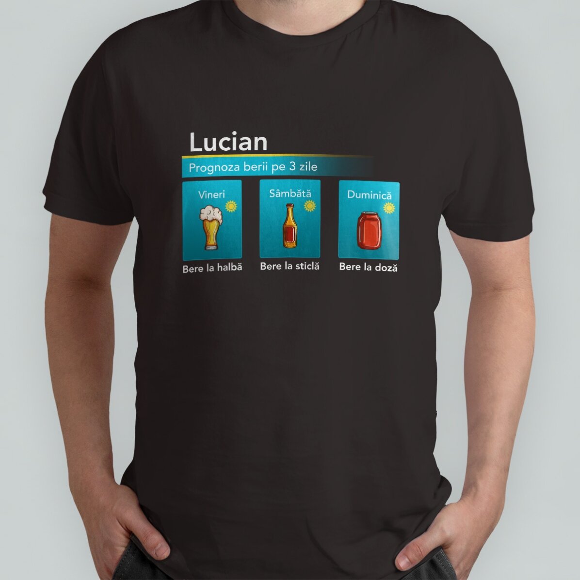 Custom cotton T-shirt with text - Beer forecast