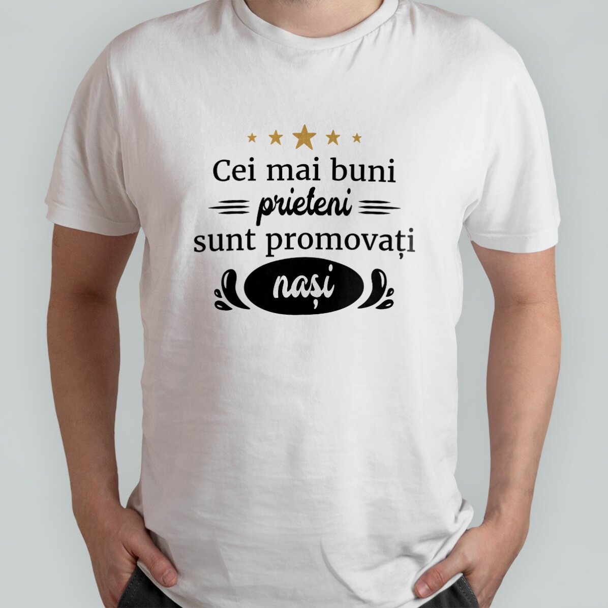 Katoenen T-shirt met gepersonaliseerde tekst - Promovati nasi