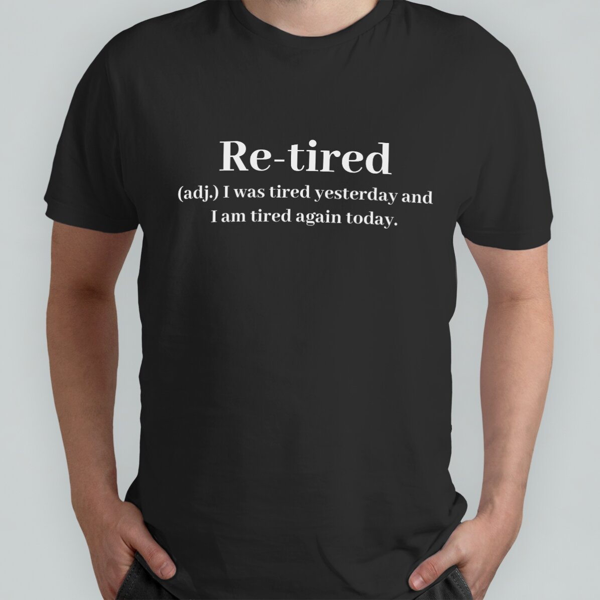 Katoenen T-shirt met gepersonaliseerde tekst - Re-tired