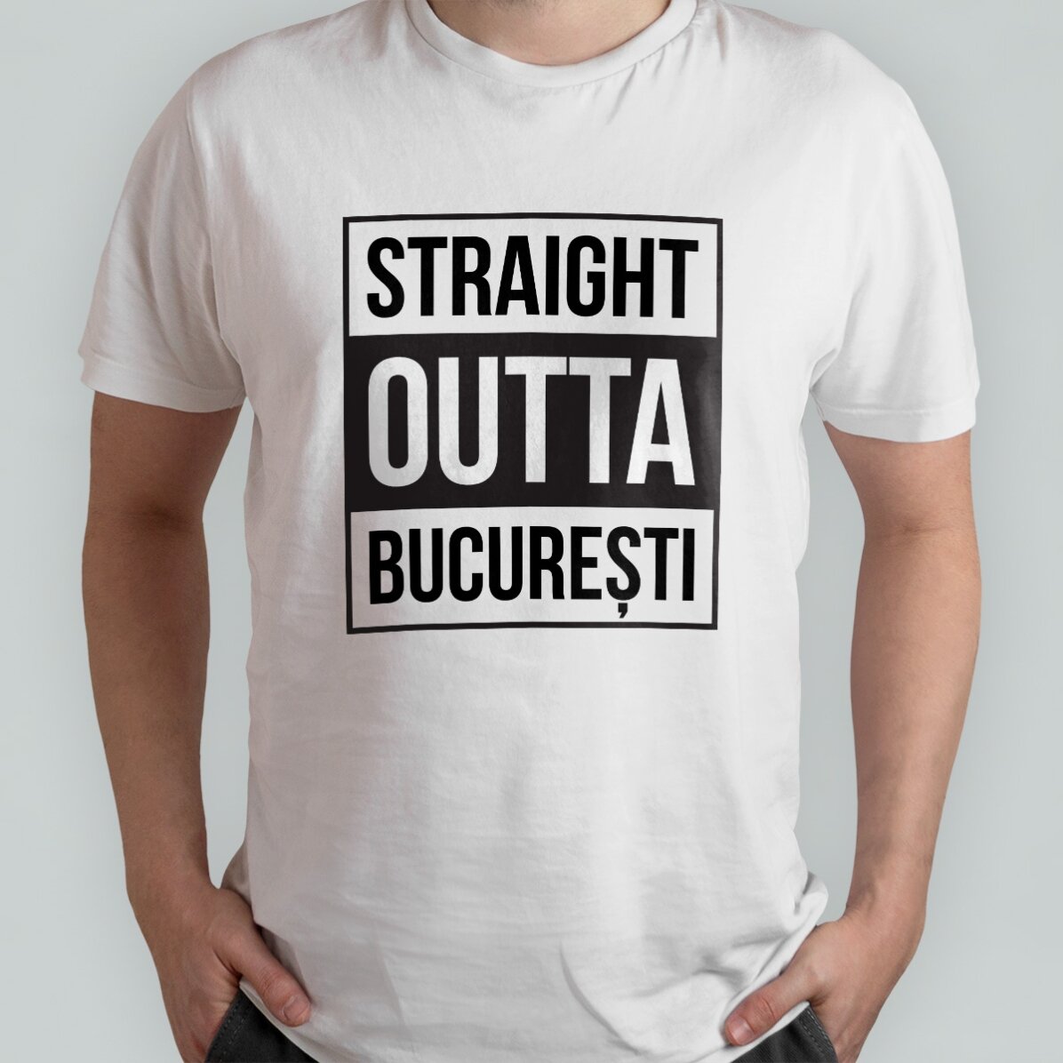 Katoenen T-shirt met gepersonaliseerde tekst - Straight outta