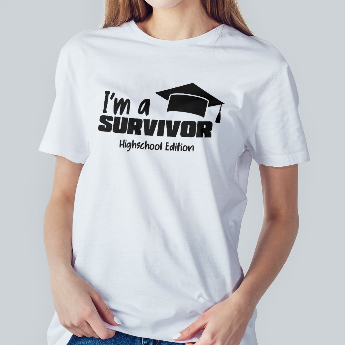 Katoenen T-shirt met gepersonaliseerde tekst - Survivor