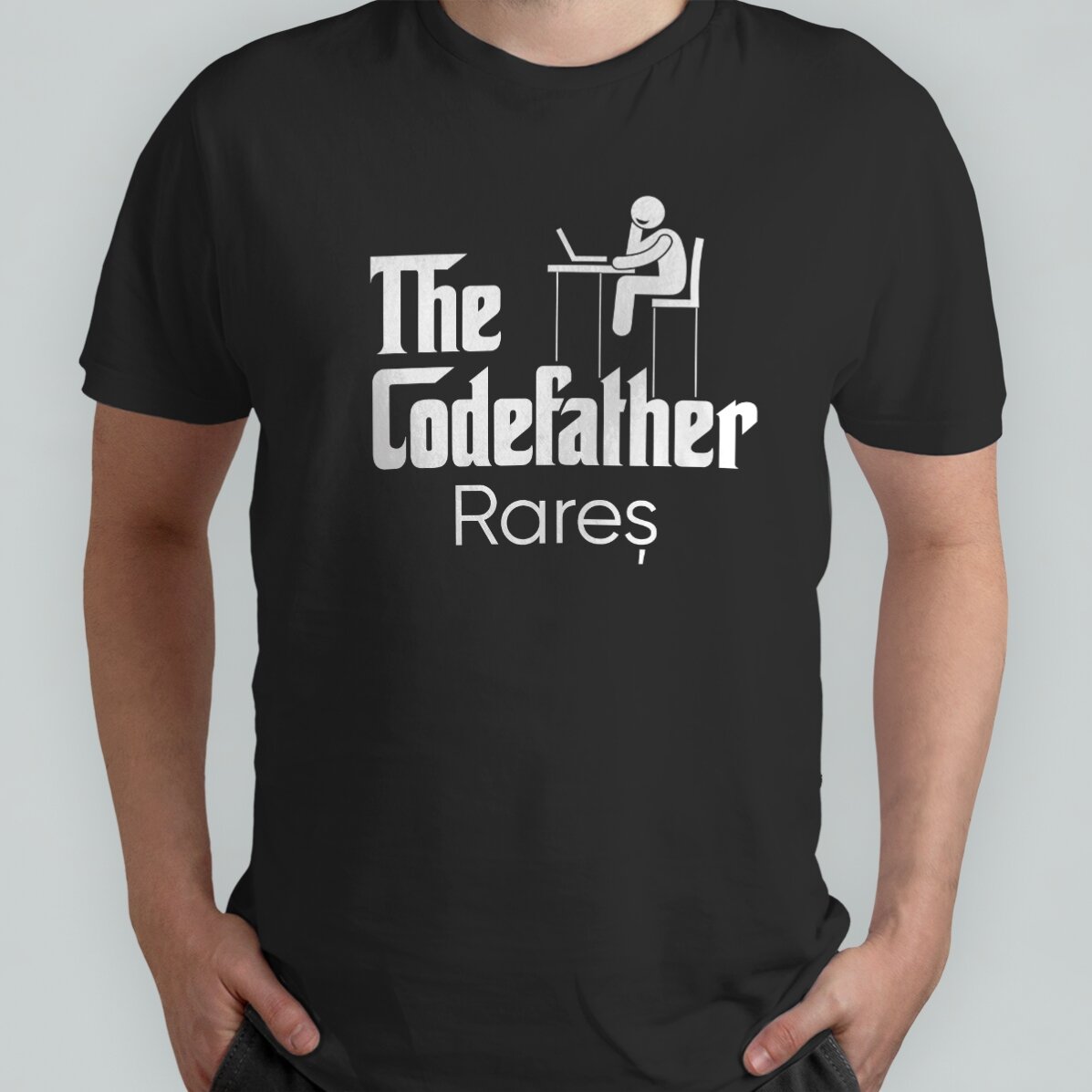 Katoenen T-shirt met gepersonaliseerde tekst - The codefather