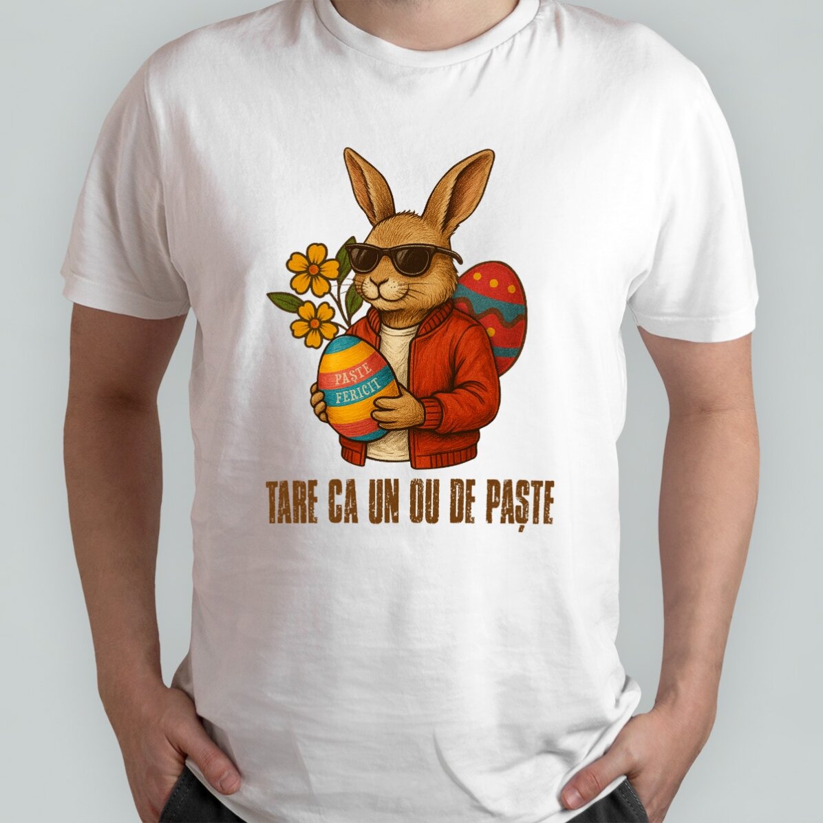 Gepersonaliseerd katoenen T-shirt voor Pasen – Coole paashaas