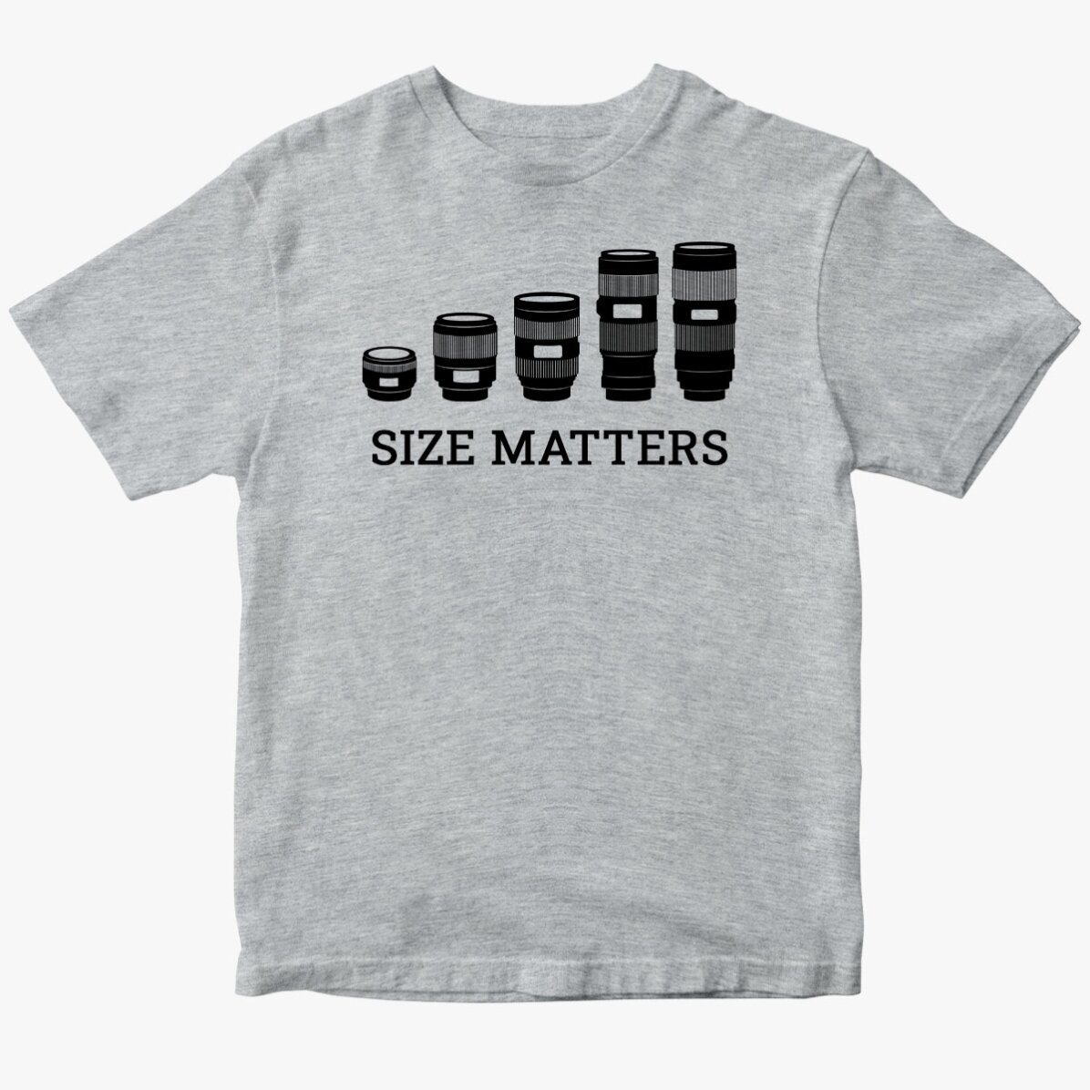 Gepersonaliseerd katoenen T-shirt voor fotografen - Size Matters
