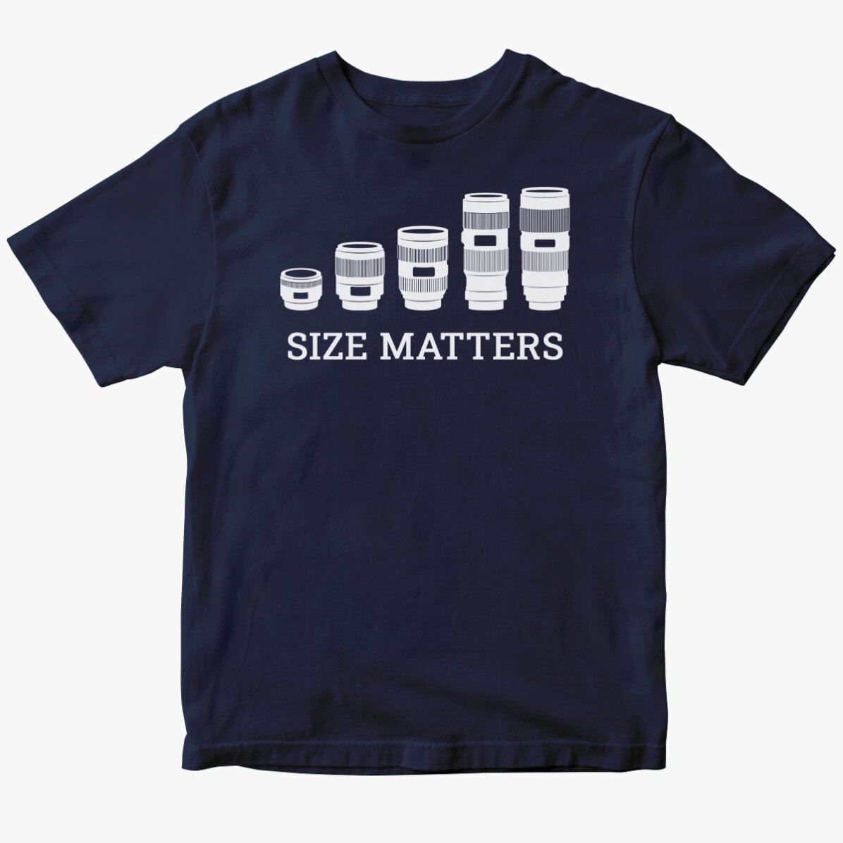 Gepersonaliseerd katoenen T-shirt voor fotografen - Size Matters