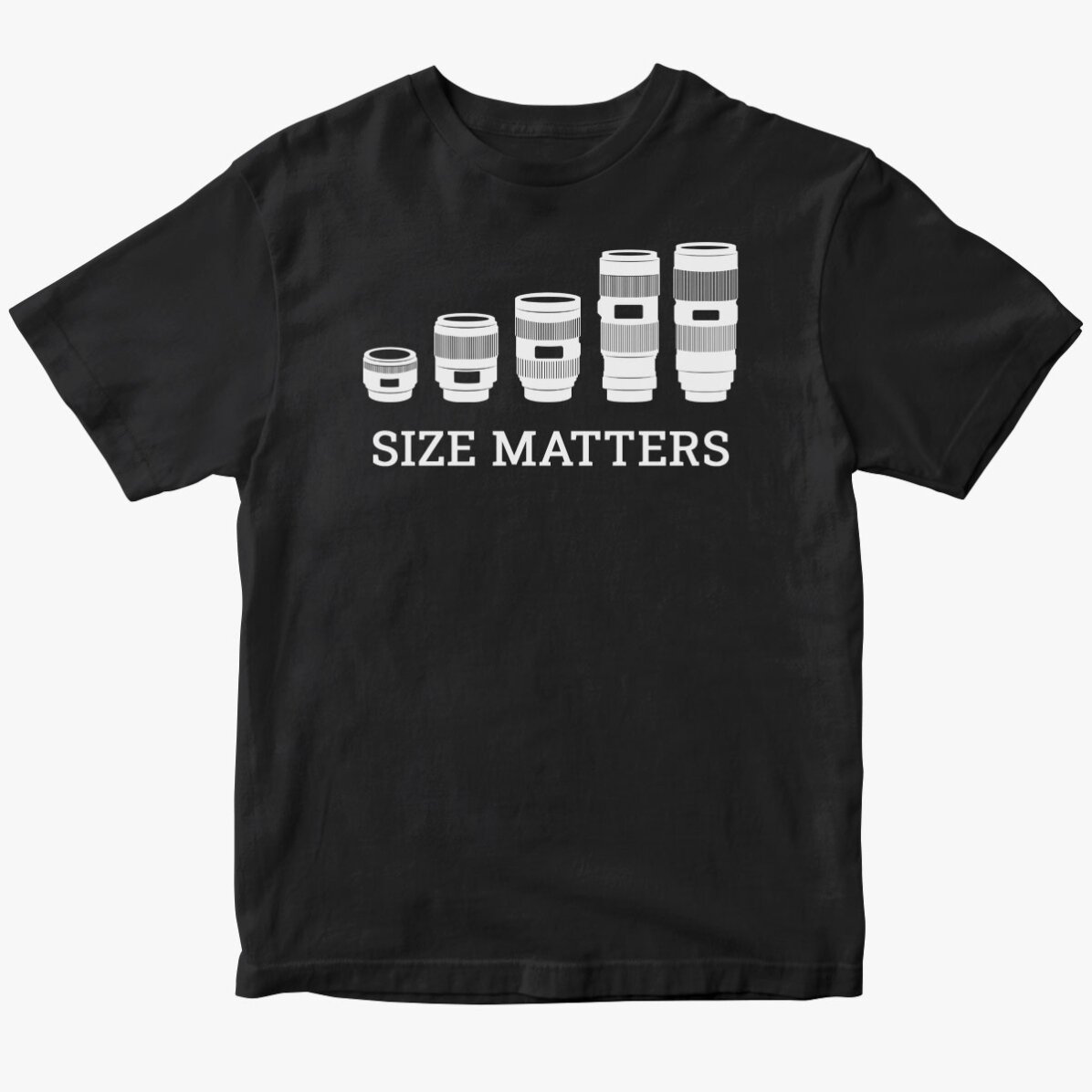 Gepersonaliseerd katoenen T-shirt voor fotografen - Size Matters