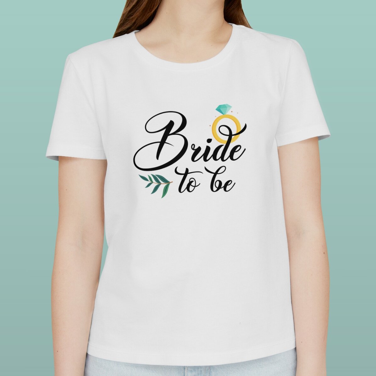 Personalised cotton T-shirt for the bride-to-be