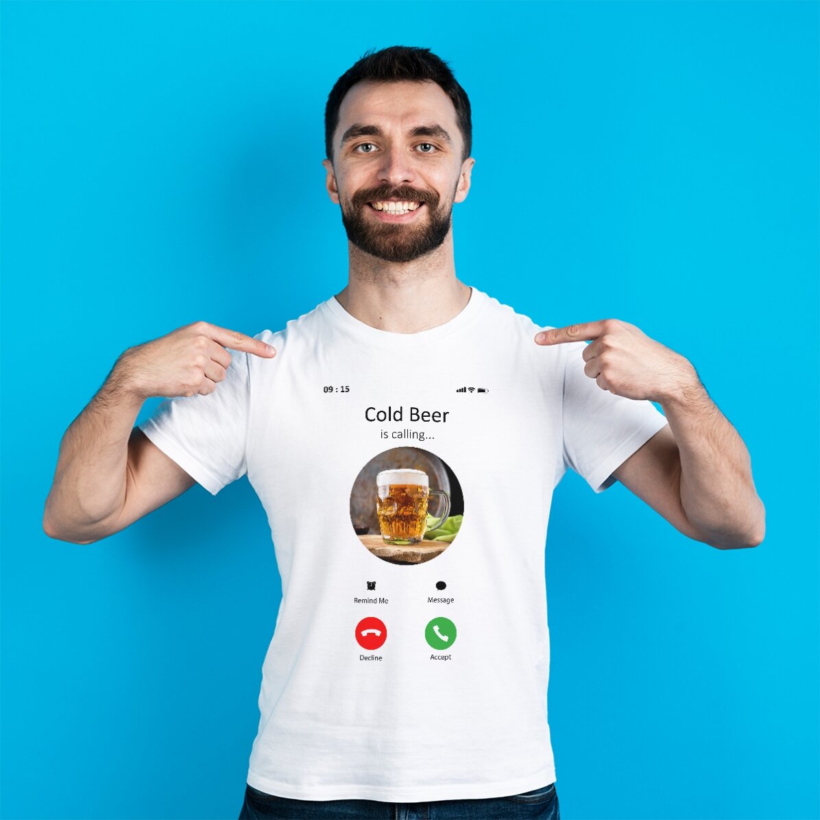 T-shirt met eigen foto en tekst - Inkomend gesprek
