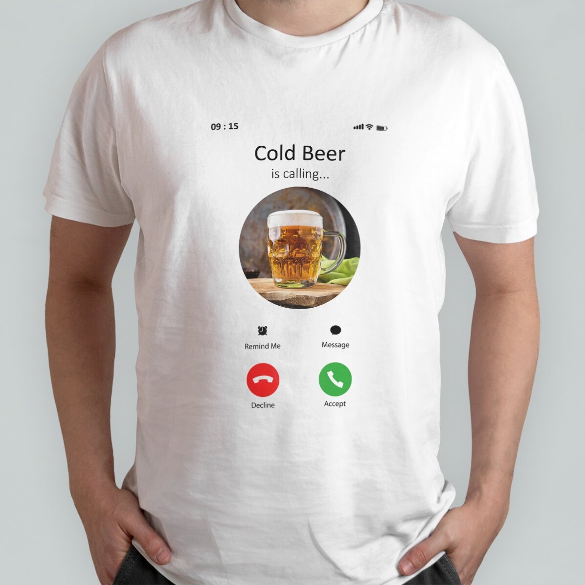 T-shirt met eigen foto en tekst - Inkomend gesprek
